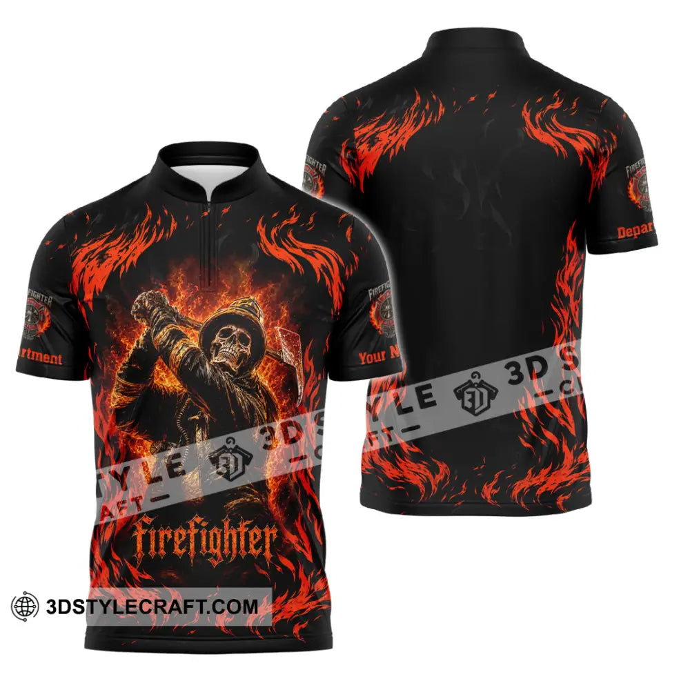 Unisex Shirt - Custom Firefighter Shirt - Zipper Polo Shirt / S - T-shirt