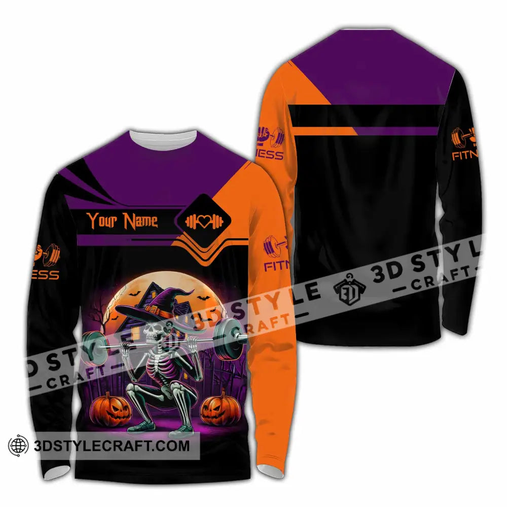 Unisex Shirt Custom Fitness Weightlifting Halloween Sport Shirt Long Sleeve Shirt / S T shirt