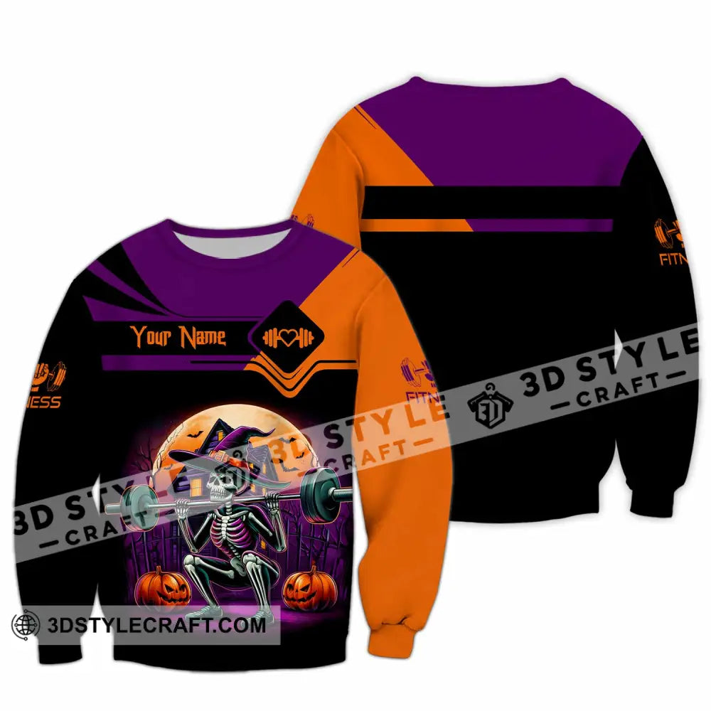 Unisex Shirt Custom Fitness Weightlifting Halloween Sport Shirt Long Sleeve / S T shirt