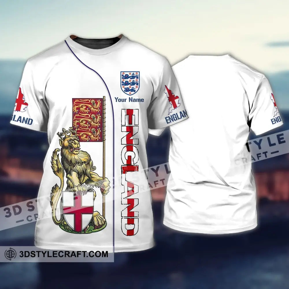 Unisex Shirt - Custom Football Name T-Shirt England The Three Lions T-Shirt