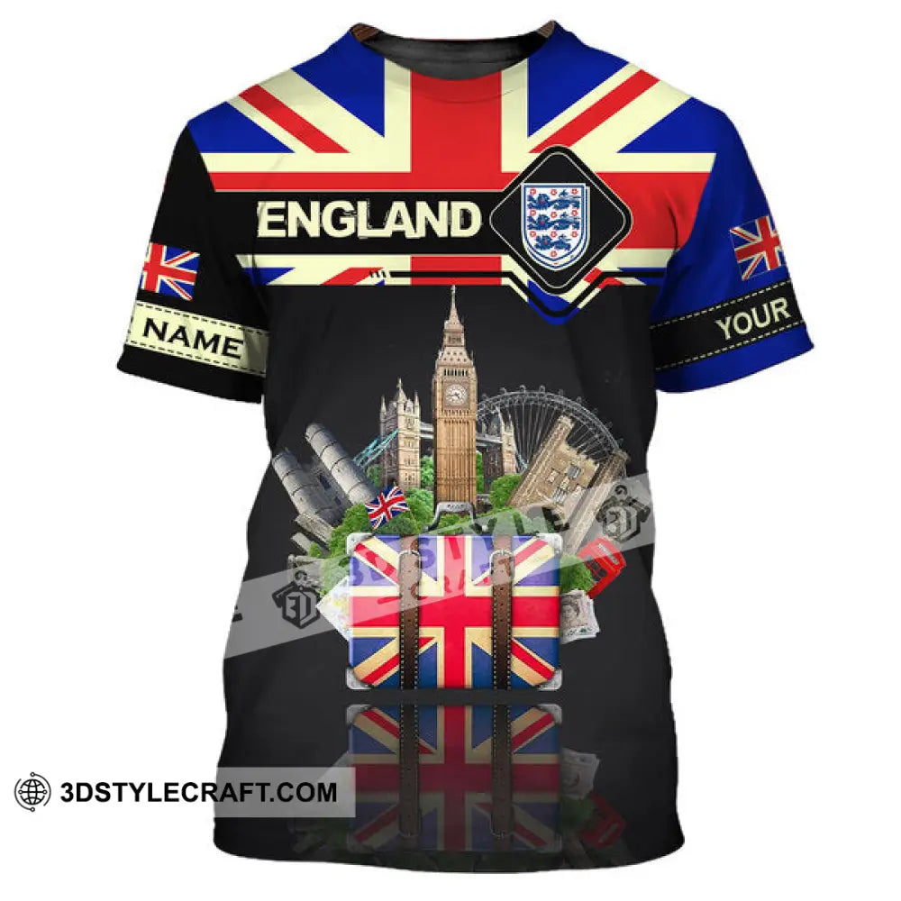 Unisex Shirt - Custom Football Name T-Shirt England Tourist Destinations / S T-Shirt