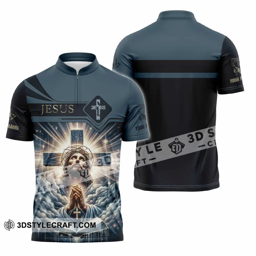 Unisex Shirt - Custom Shirt For Jesus Prayer Zipper Polo Shirt / S T-shirt