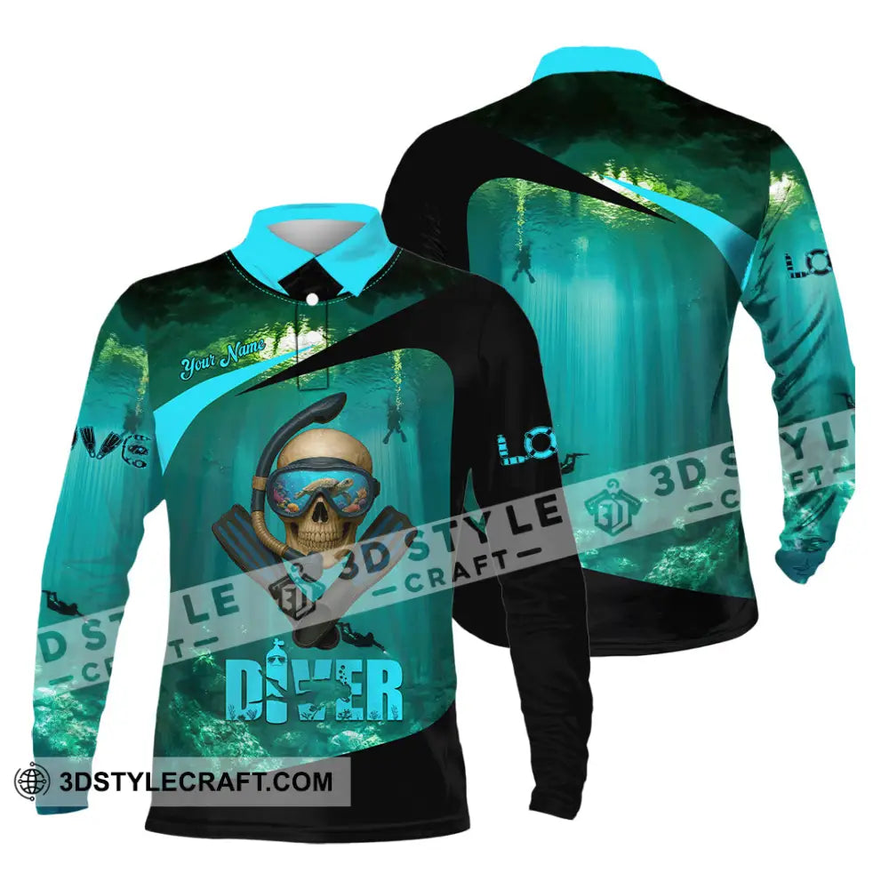 Unisex Shirt - Custom Shirt For Love Diver Long Sleeve Polo / S T-shirt