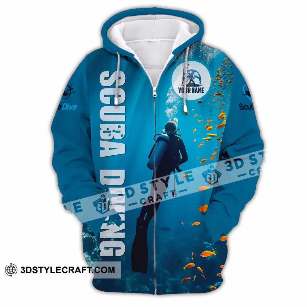 Unisex Shirt - Custom Shirt For Scuba Diving Player Zipper Hoodie / S T-shirt