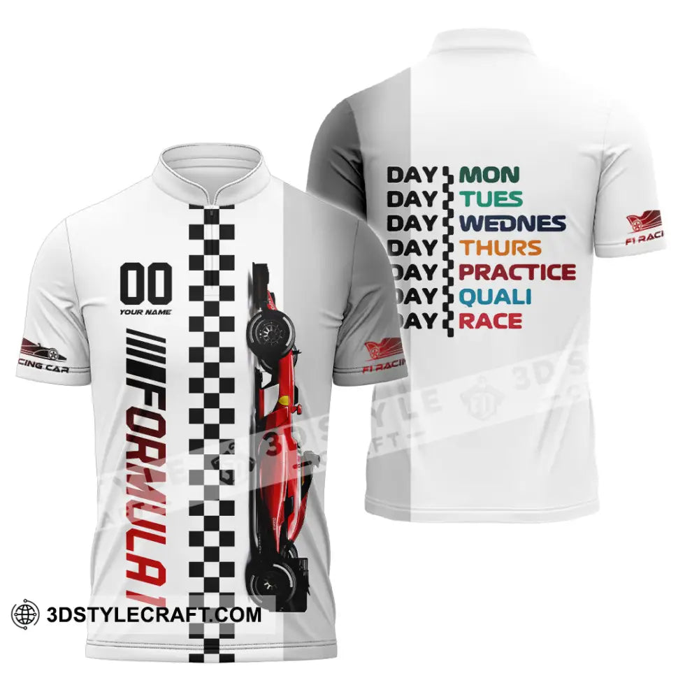 Unisex Shirt - Custom Formula 1 Shirt Zipper Polo Shirt / S T-shirt