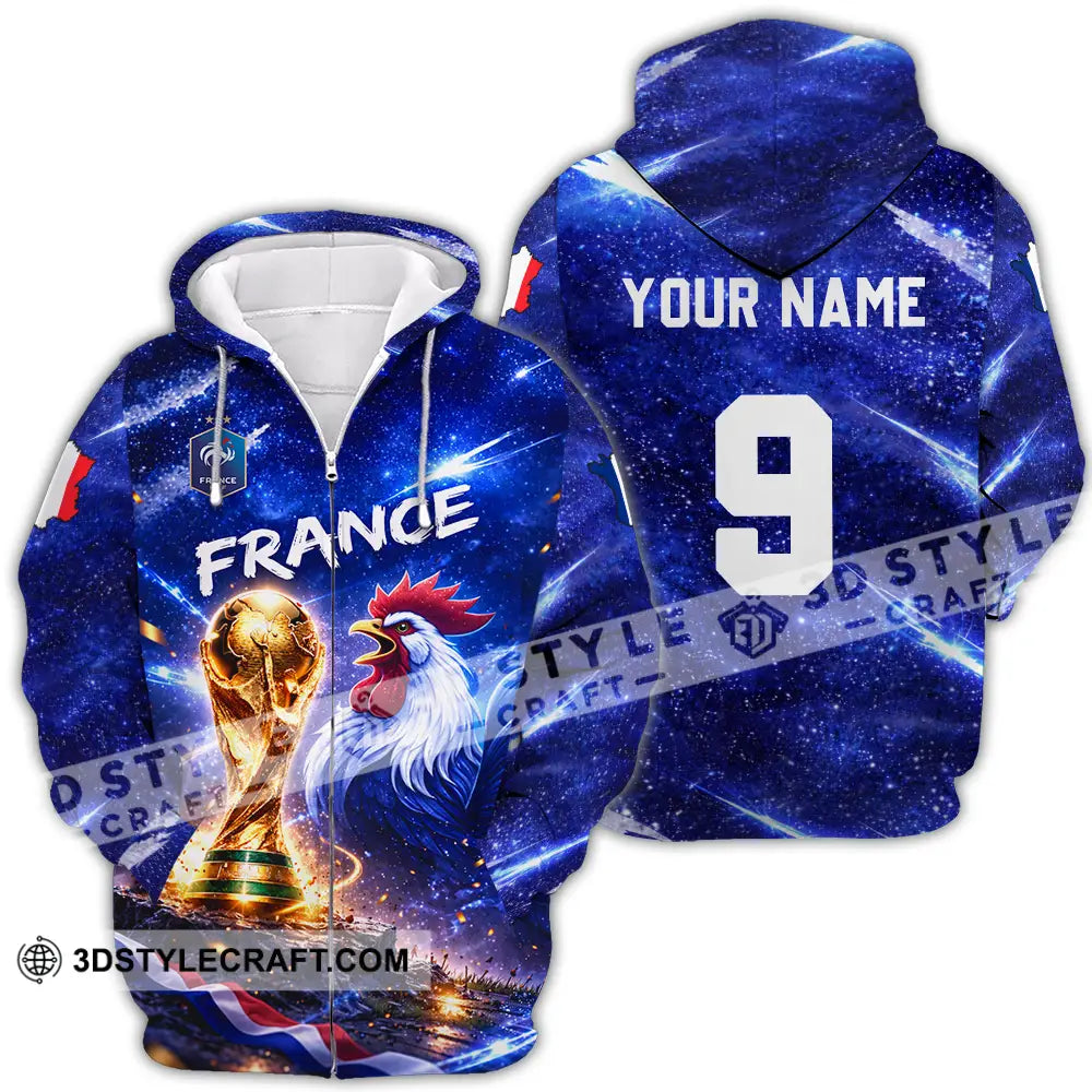 Unisex Shirt - Custom France World Cup 2026 3D Shirt Zipper Hoodie / S T-shirt