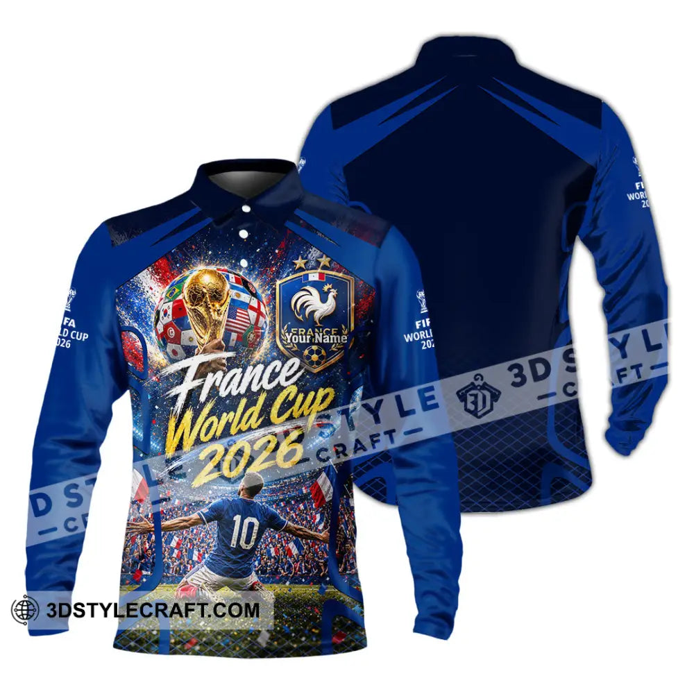 Unisex Shirt - Custom France World Cup 2026 Shirt - Long Sleeve Polo / S - T-shirt
