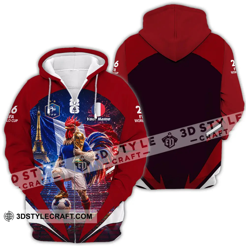 Unisex Shirt - Custom France World Cup 2026 Shirt - Zipper Hoodie / S - T-shirt