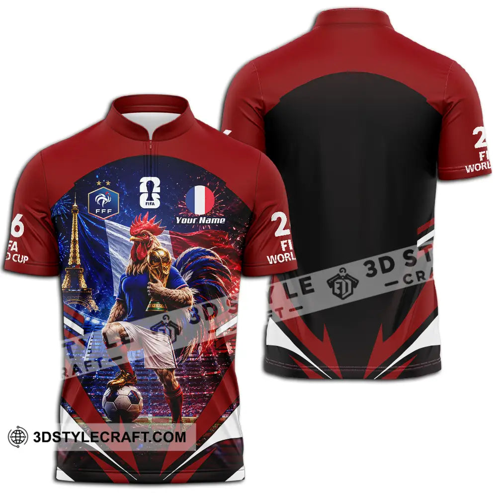 Unisex Shirt - Custom France World Cup 2026 Shirt - Zipper Polo Shirt / S - T-shirt
