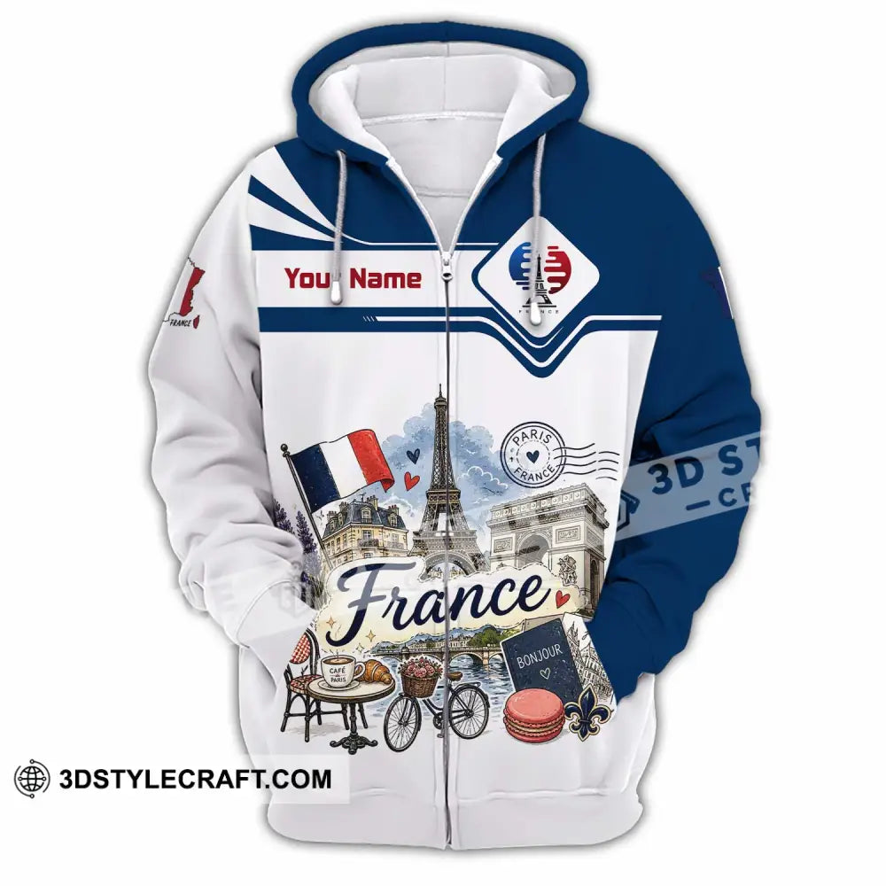 Unisex Shirt - Custom France Shirt - Zipper Hoodie / S - T-shirt