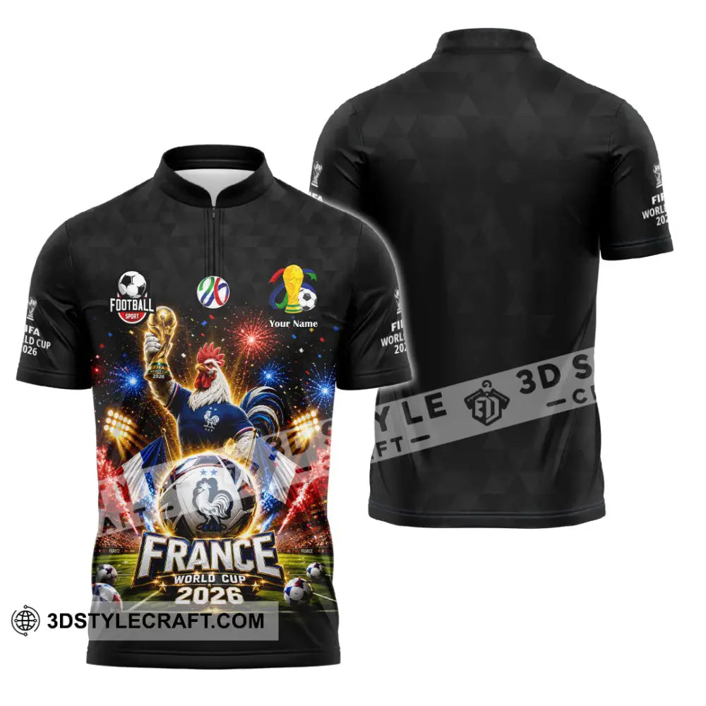 Unisex Shirt - Custom France World Cup 2026 Shirt - Zipper Polo Shirt / S - T-shirt