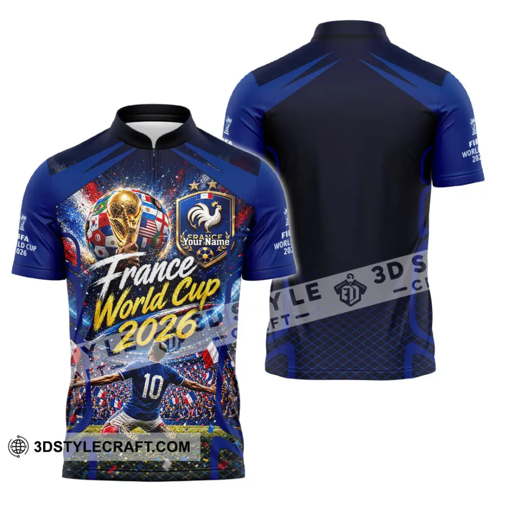 Unisex Shirt - Custom France World Cup 2026 Shirt - Zipper Polo Shirt / S - T-shirt
