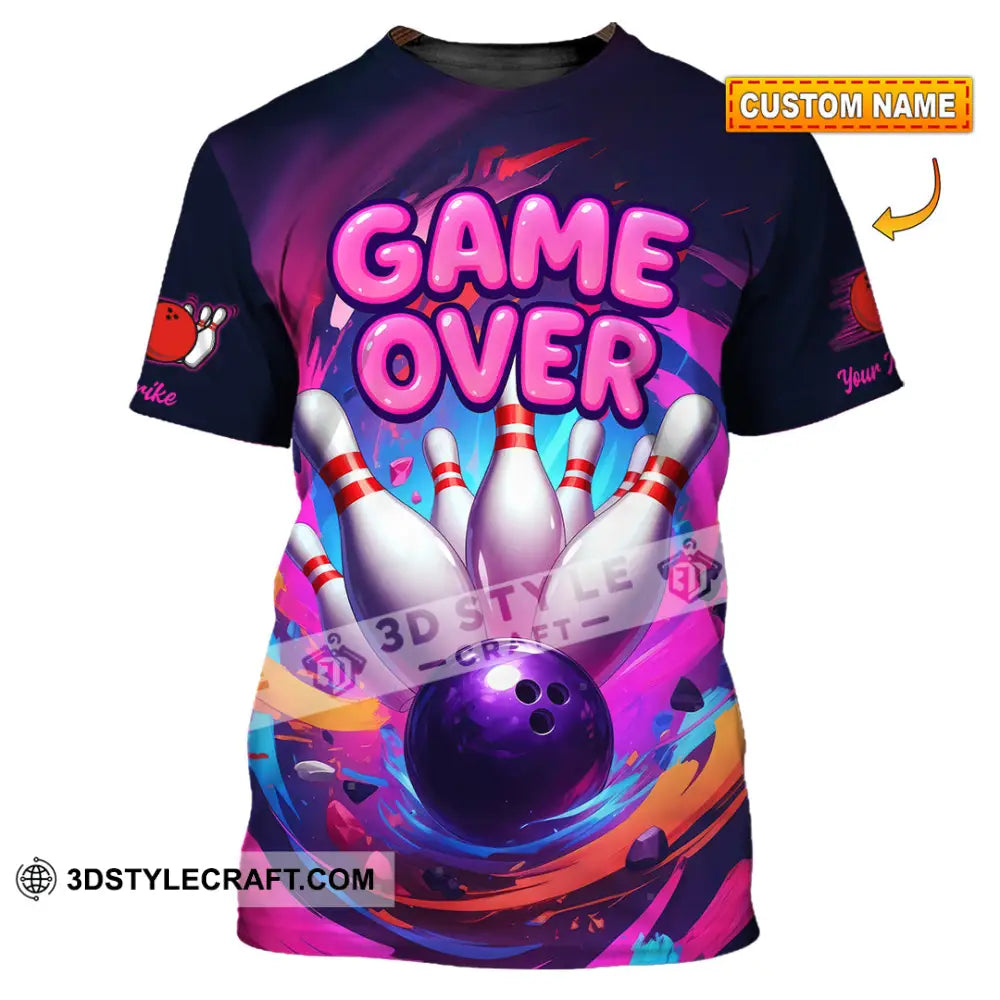 Unisex Shirt - Custom Funny Bowling Game Purple Shirt T-shirt