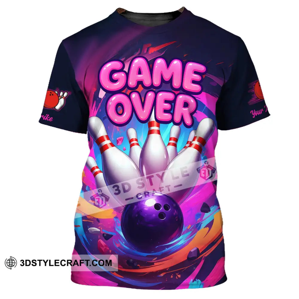 Unisex Shirt - Custom Funny Bowling Game Purple Shirt T-Shirt / S T-shirt