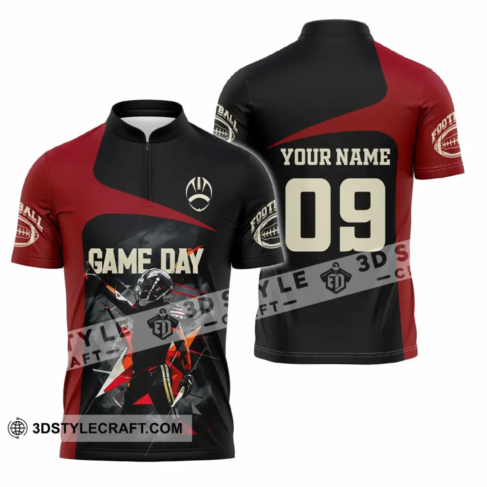 Unisex Shirt - Custom Gameday Football Shirt Zipper Polo Shirt / S T-shirt