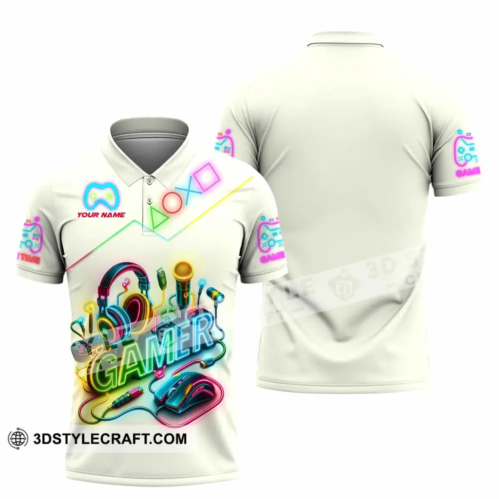 Unisex Shirt - Custom Gamer Game Time Shirt Polo Shirt / S T-shirt
