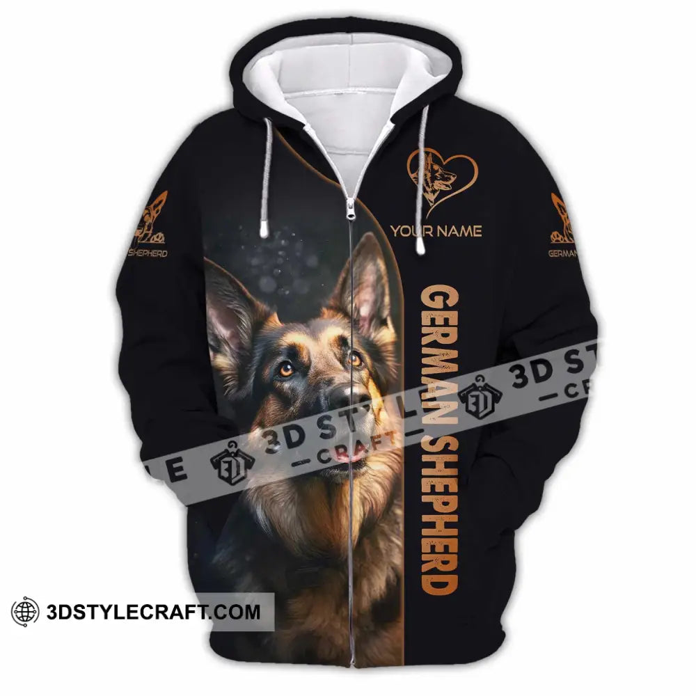 Unisex Shirt - Custom German Shepherd Lover Shirt Zipper Hoodie / S T-shirt