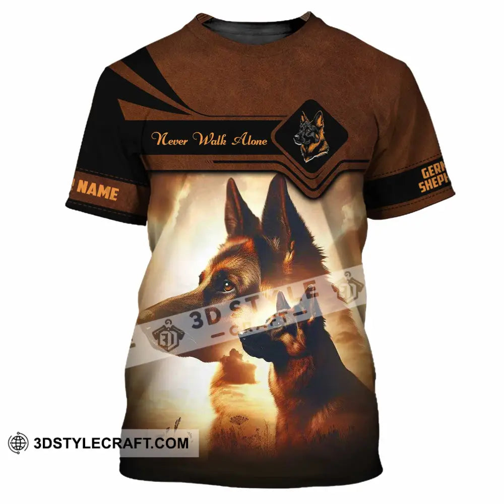 Unisex Shirt - Custom German Shepherd Never Walk Alone Shirt T-Shirt / S T-shirt