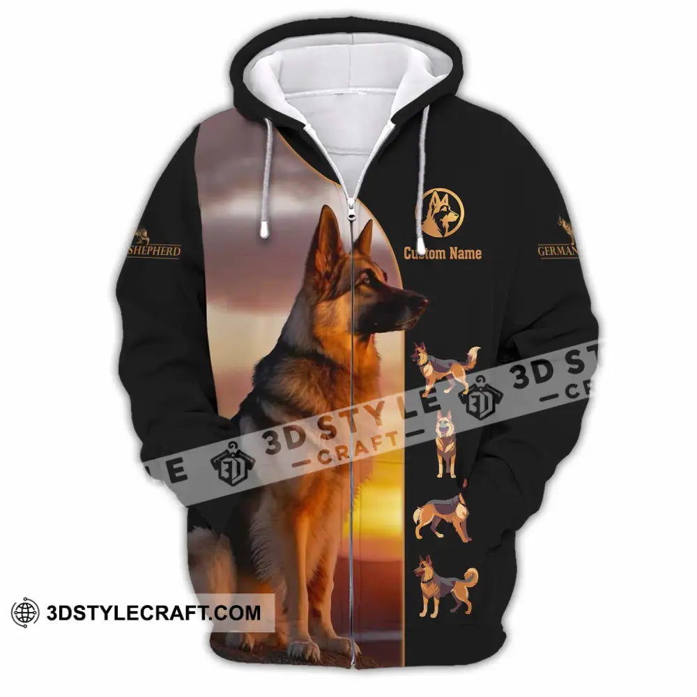 Unisex Shirt - Custom German Shepherd Shirt Zipper Hoodie / S T-shirt