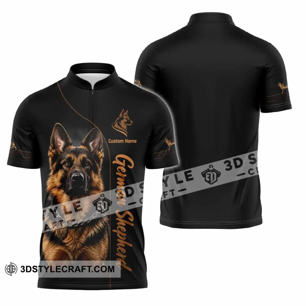 Unisex Shirt - Custom German Shepherds Shirt - Zipper Polo Shirt / S - T-shirt