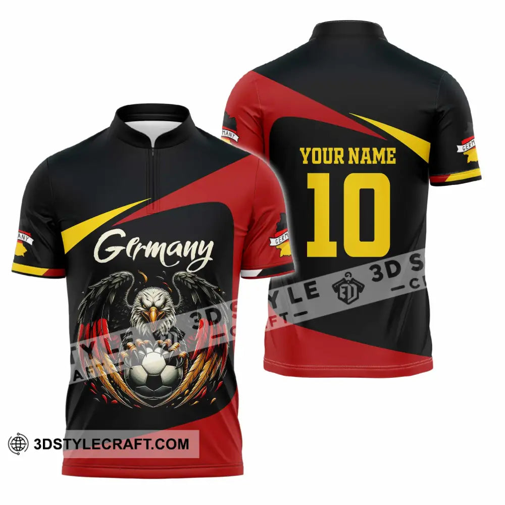 Unisex Shirt - Custom Germany 3D Shirt Zipper Polo Shirt / S T-shirt