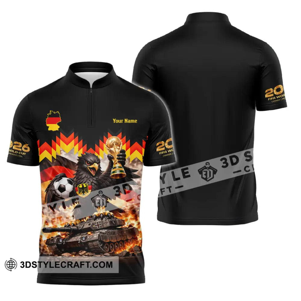 Unisex Shirt - Custom Germany World Cup 2026 3D Shirt Zipper Polo Shirt / S T-shirt