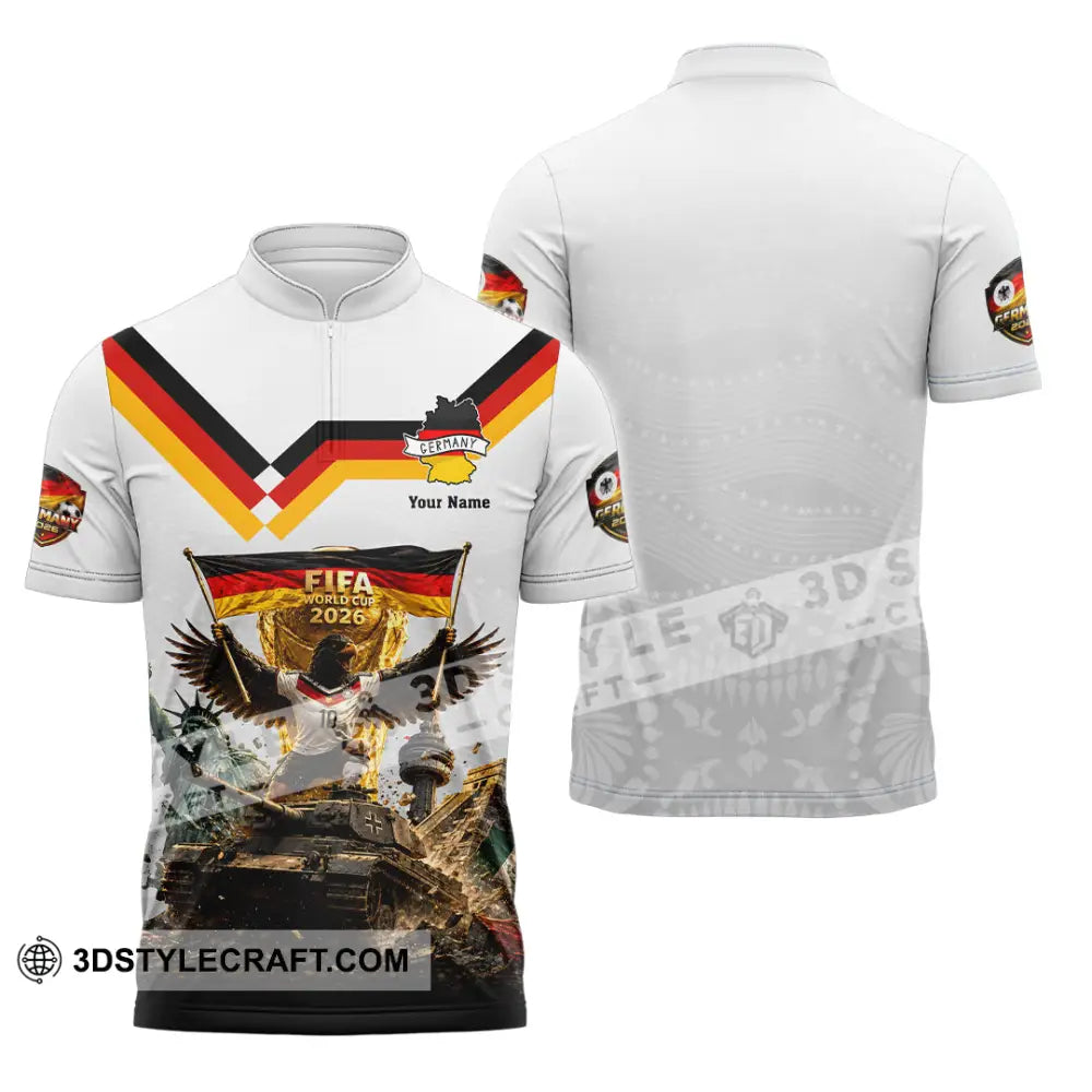 Unisex Shirt - Custom Germany World Cup 2026 Shirt - Zipper Polo Shirt / S - T-shirt