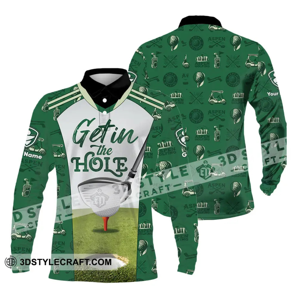 Unisex Shirt - Custom Get In The Hole Golf Shirt Long Sleeve Polo / S T-shirt