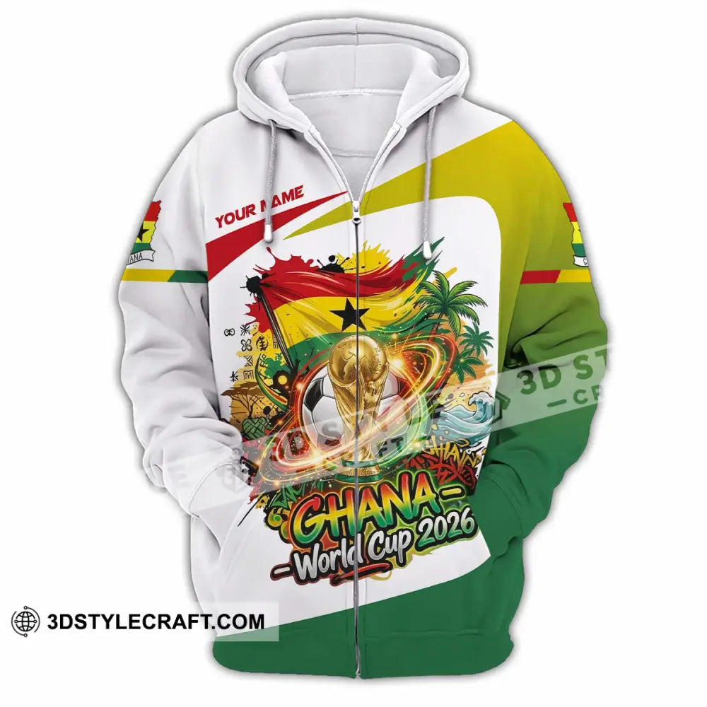 Unisex Shirt - Custom Ghana World Cup 2026 3D Shirt Zipper Hoodie / S T-shirt