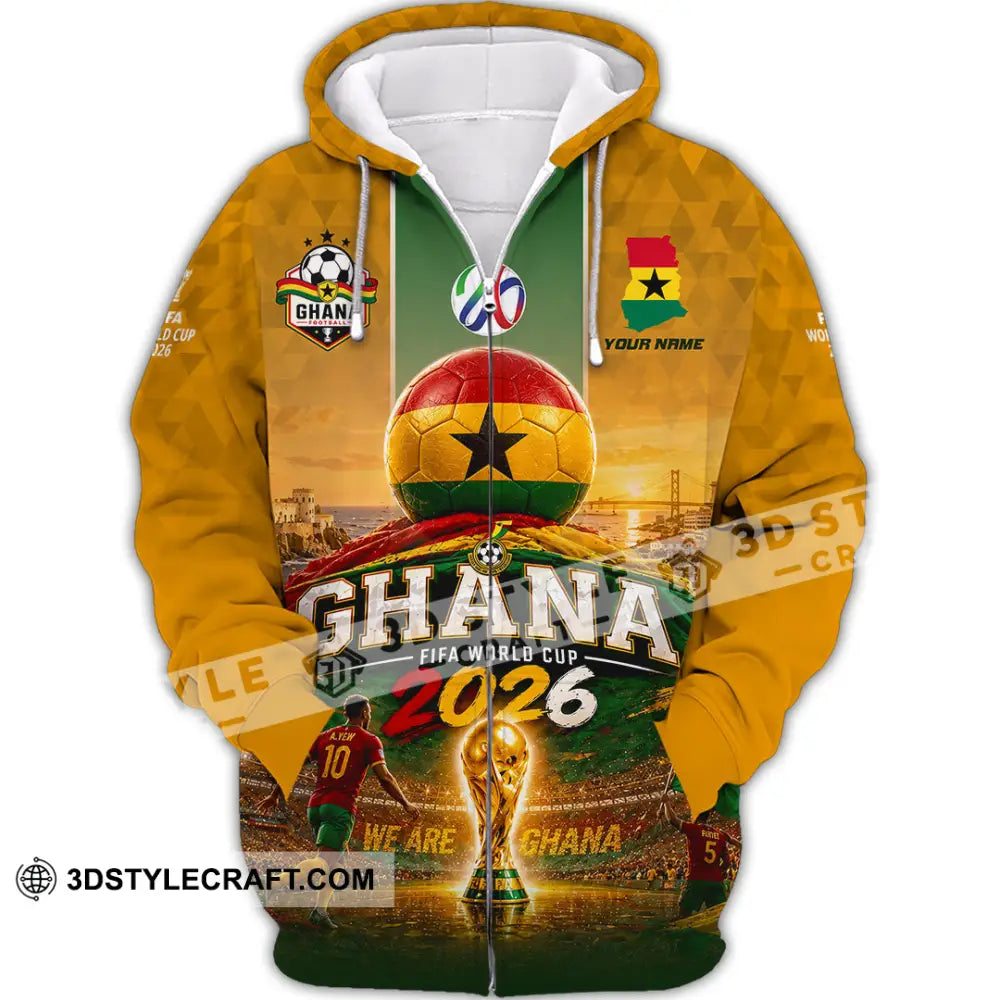 Unisex Shirt - Custom Ghana World Cup 2026 Shirt - Zipper Hoodie / S - T-shirt