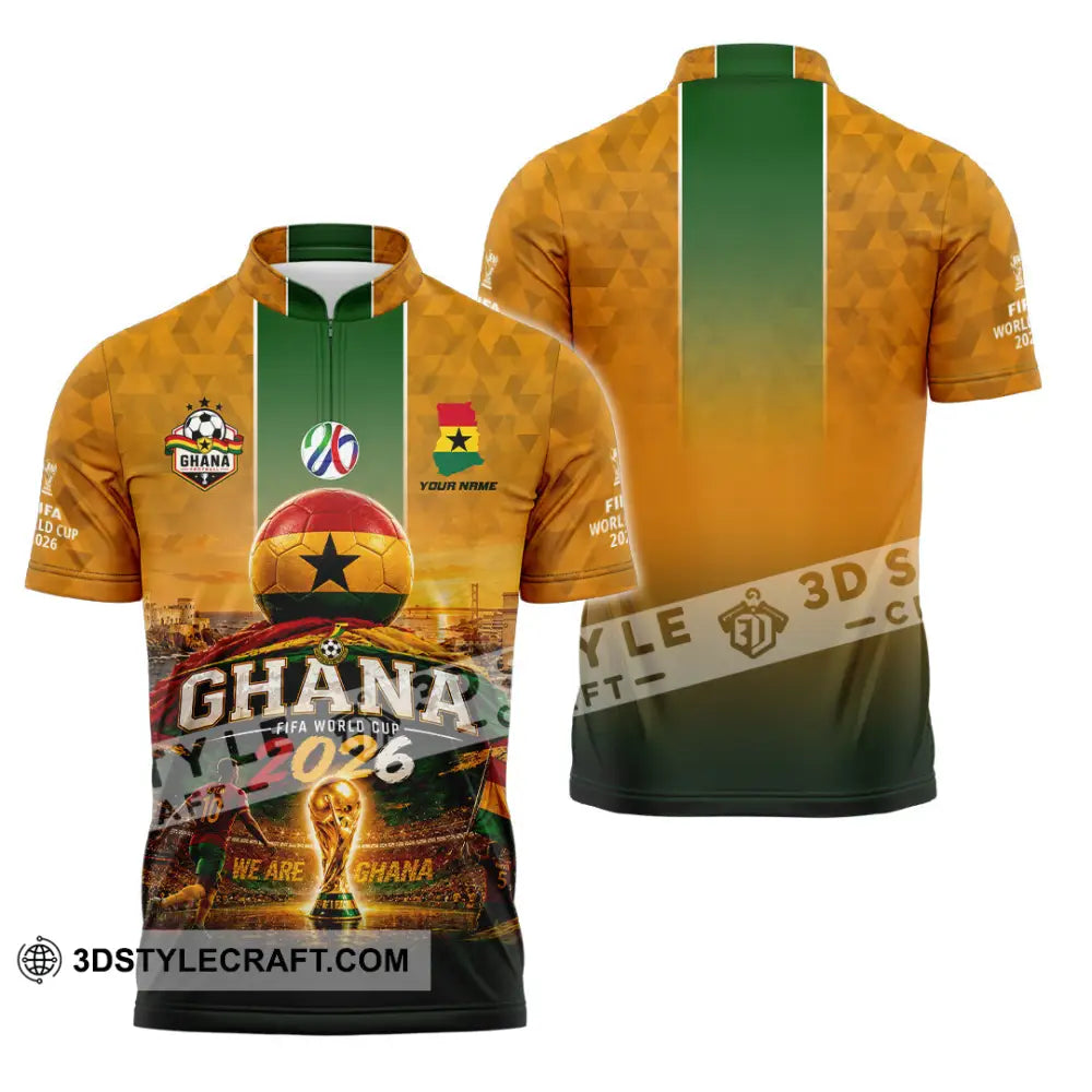 Unisex Shirt - Custom Ghana World Cup 2026 Shirt - Zipper Polo Shirt / S - T-shirt