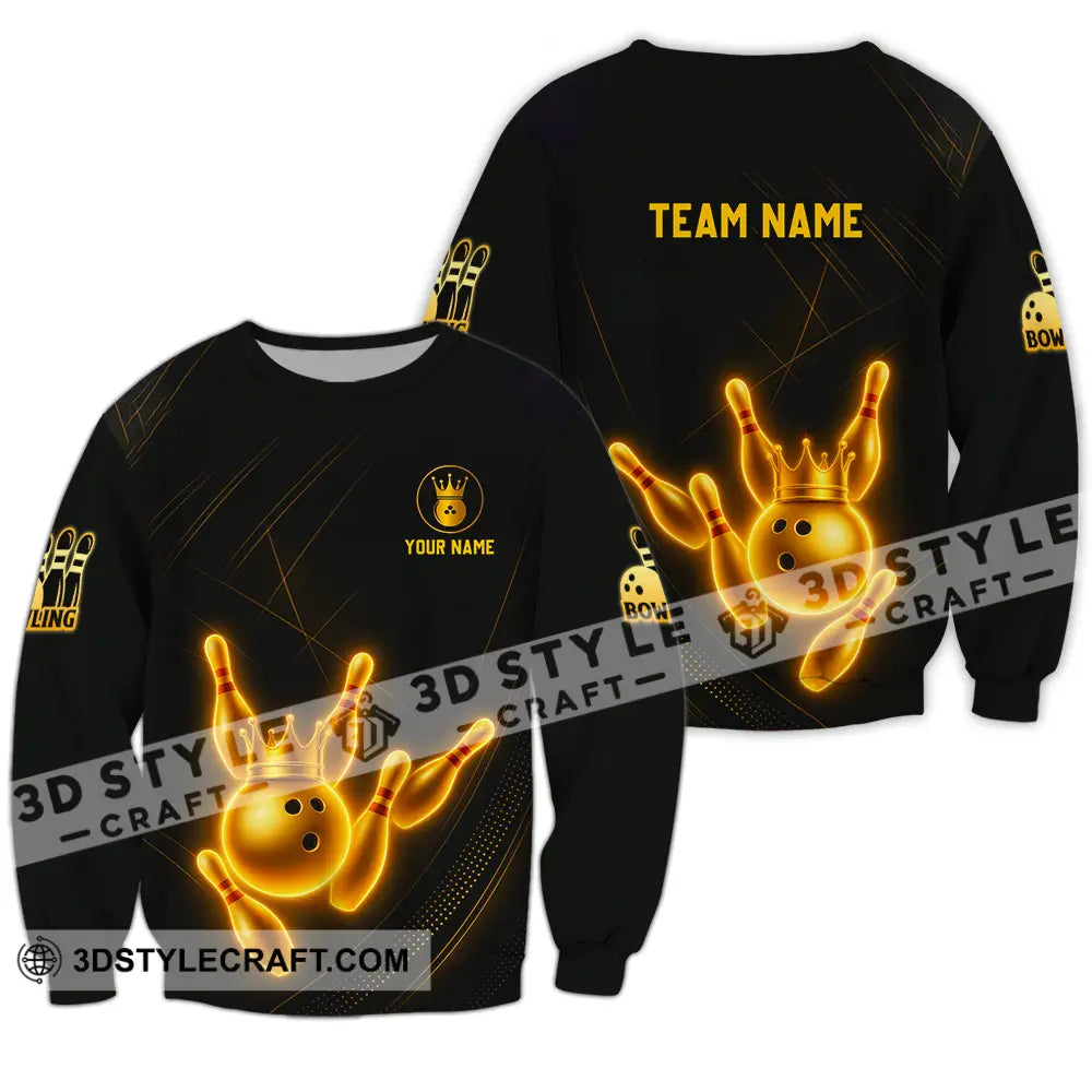 Unisex Shirt - Custom Golden Bowling Shirt Long Sleeve / S T-shirt