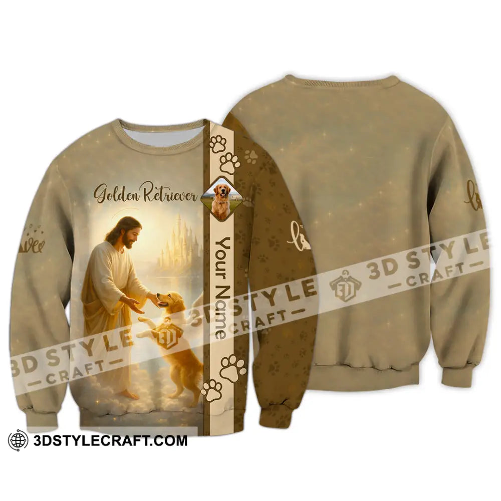 Unisex Shirt - Custom Golden Retriever And God Shirt Long Sleeve / S T-shirt