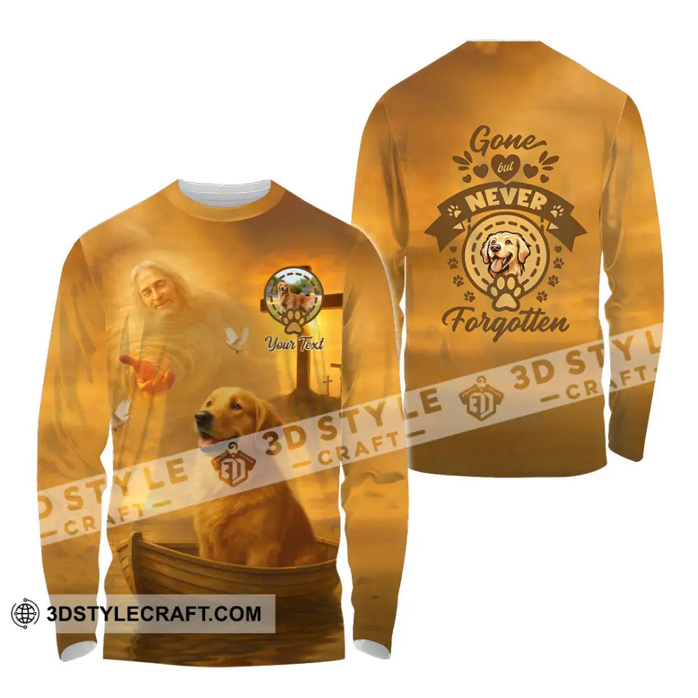 Unisex Shirt - Custom Golden Retriever Gone But Never Forgotten Shirt Long Sleeve Shirt / S T-shirt