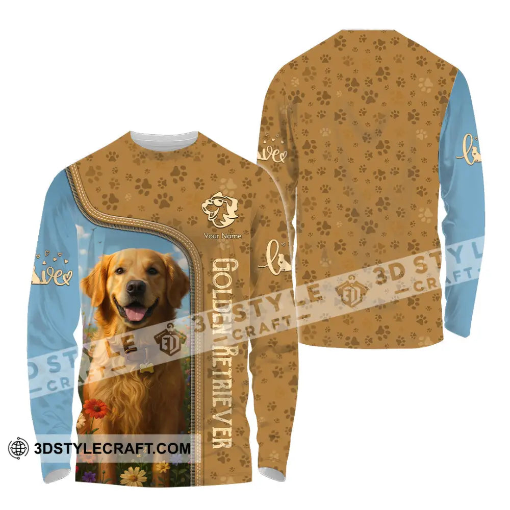 Unisex Shirt - Custom Golden Retriever Shirt Long Sleeve Shirt / S T-shirt