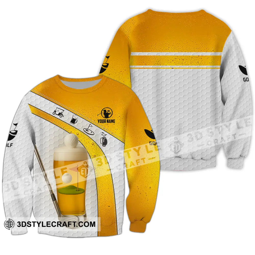 Unisex Shirt - Custom Golf And Beer Shirt Long Sleeve / S T-shirt