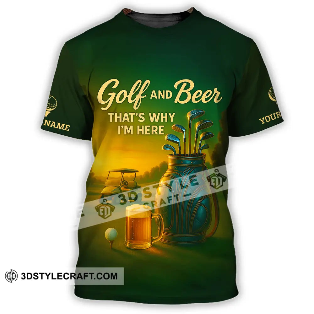 Unisex Shirt - Custom Golf And Beer Shirt T-Shirt / S T-shirt
