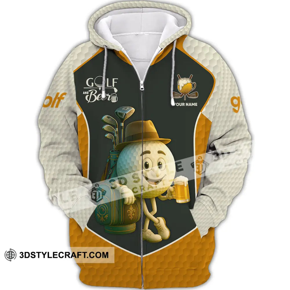 Unisex Shirt - Custom Golf And Beer That Is Why I am Here Shirt Zipper Hoodie / S T-shirt