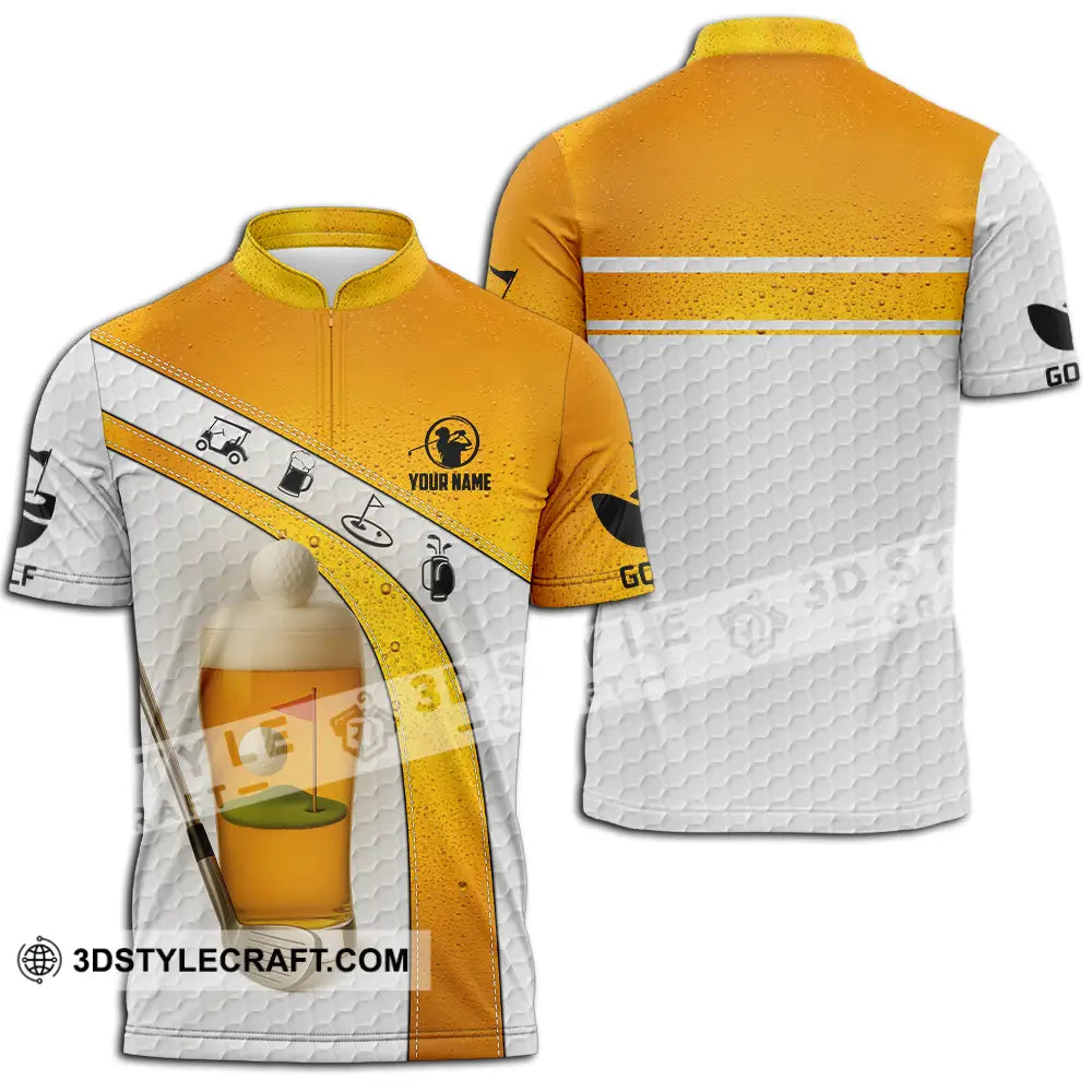 Unisex Shirt - Custom Golf And Beer Shirt Zipper Polo Shirt / S T-shirt