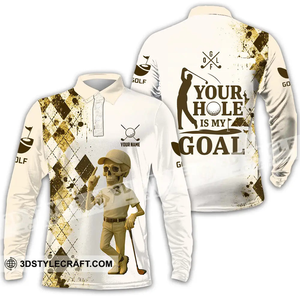Unisex Shirt - Custom Golf Your Hole Is My Goal Shirt Long Sleeve Polo / S T-shirt