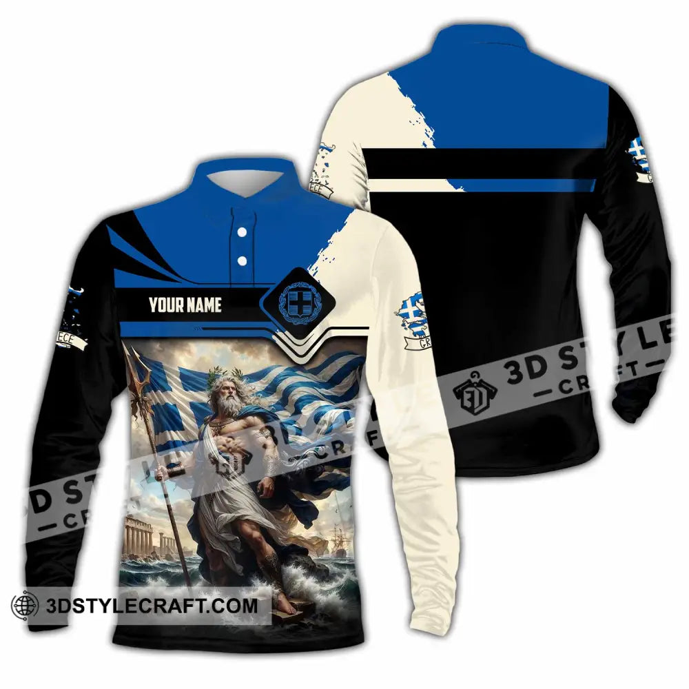 Unisex Shirt - Custom Greece Shirt Long Sleeve Polo / S T-shirt