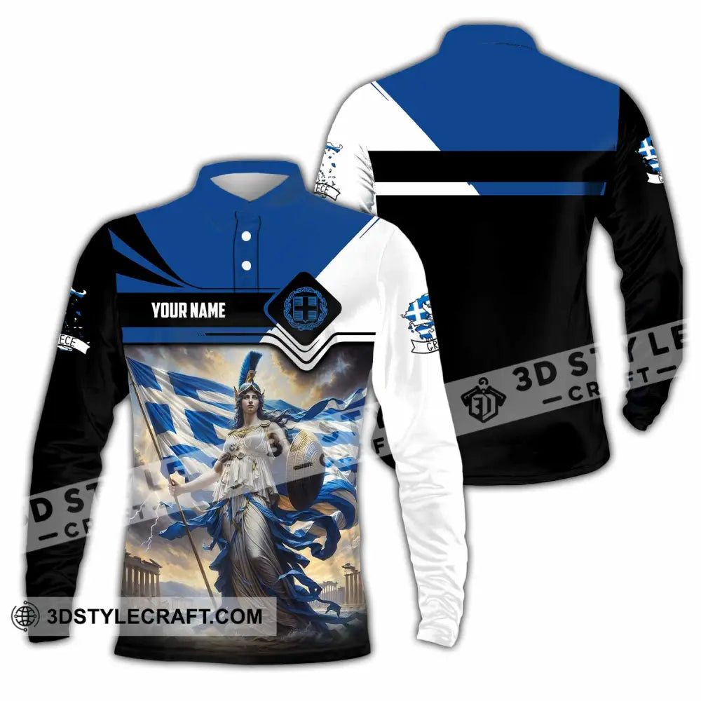 Unisex Shirt - Custom Greece Shirt Long Sleeve Polo / S T-shirt