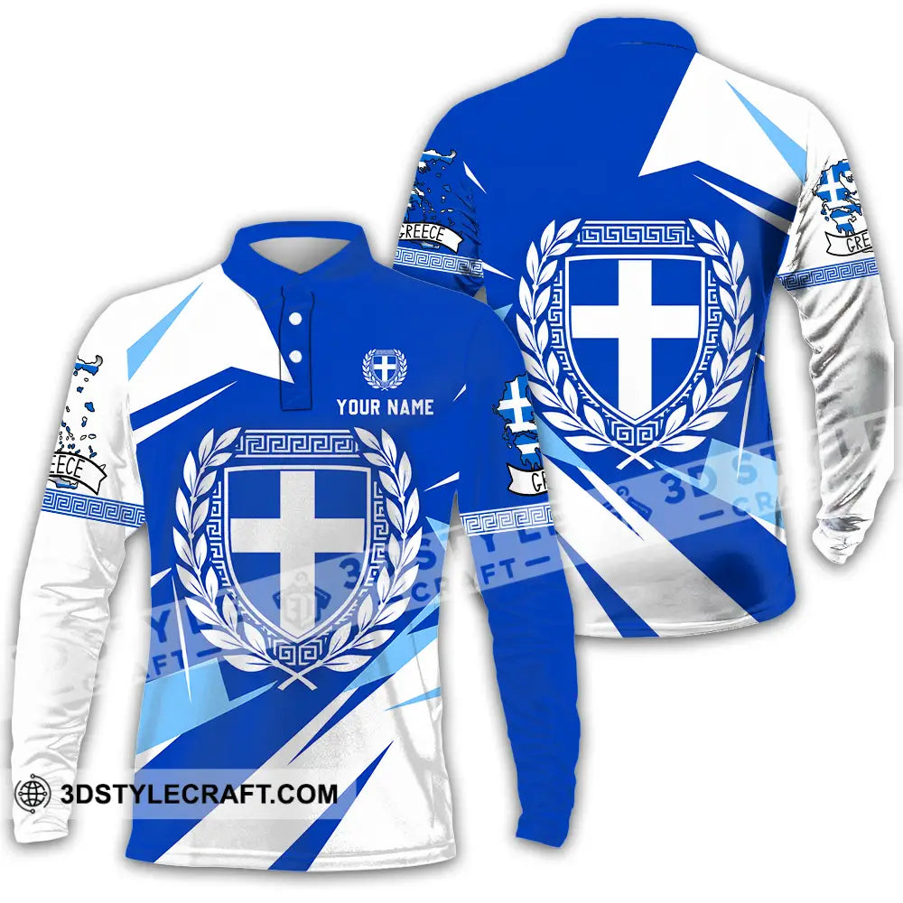 Unisex Shirt - Custom Greece Shirt - Long Sleeve Polo / S - T-shirt