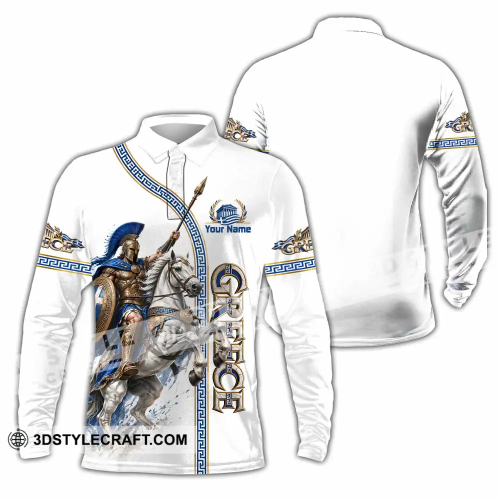 Unisex Shirt - Custom Greece Shirt - Long Sleeve Polo / S - T-shirt