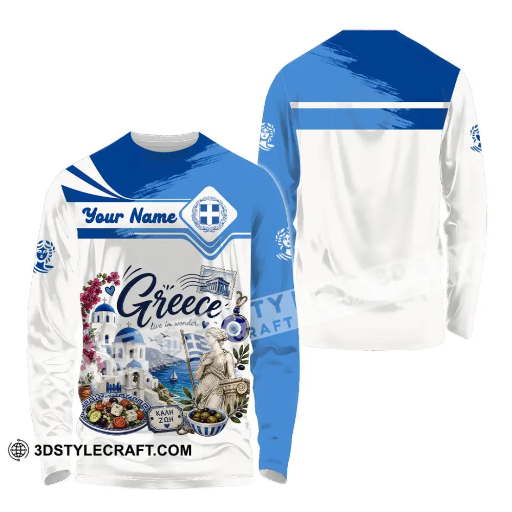 Unisex Shirt - Custom Greece Shirt - Long Sleeve Shirt / S - T-shirt