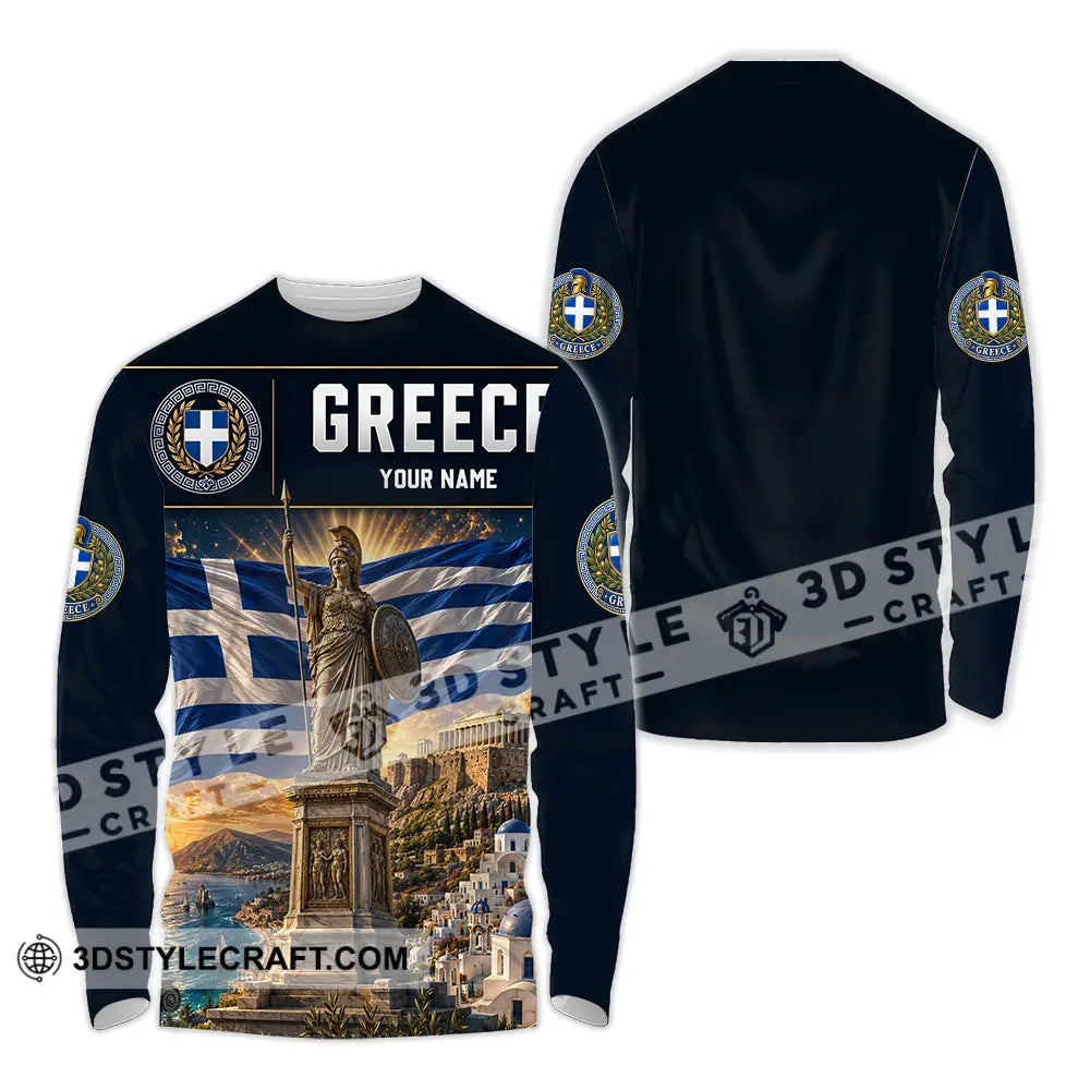 Unisex Shirt - Custom Greece Shirt - Long Sleeve Shirt / S - T-shirt