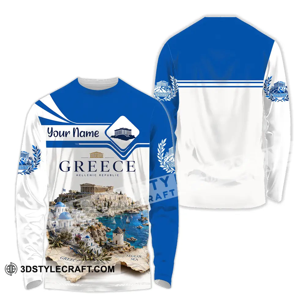 Unisex Shirt - Custom Greece Shirt - Long Sleeve Shirt / S - T-shirt