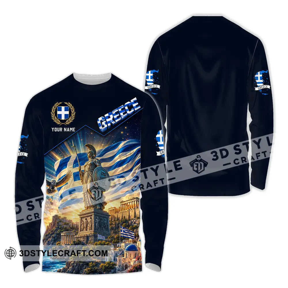 Unisex Shirt - Custom Greece Shirt - Long Sleeve Shirt / S - T-shirt