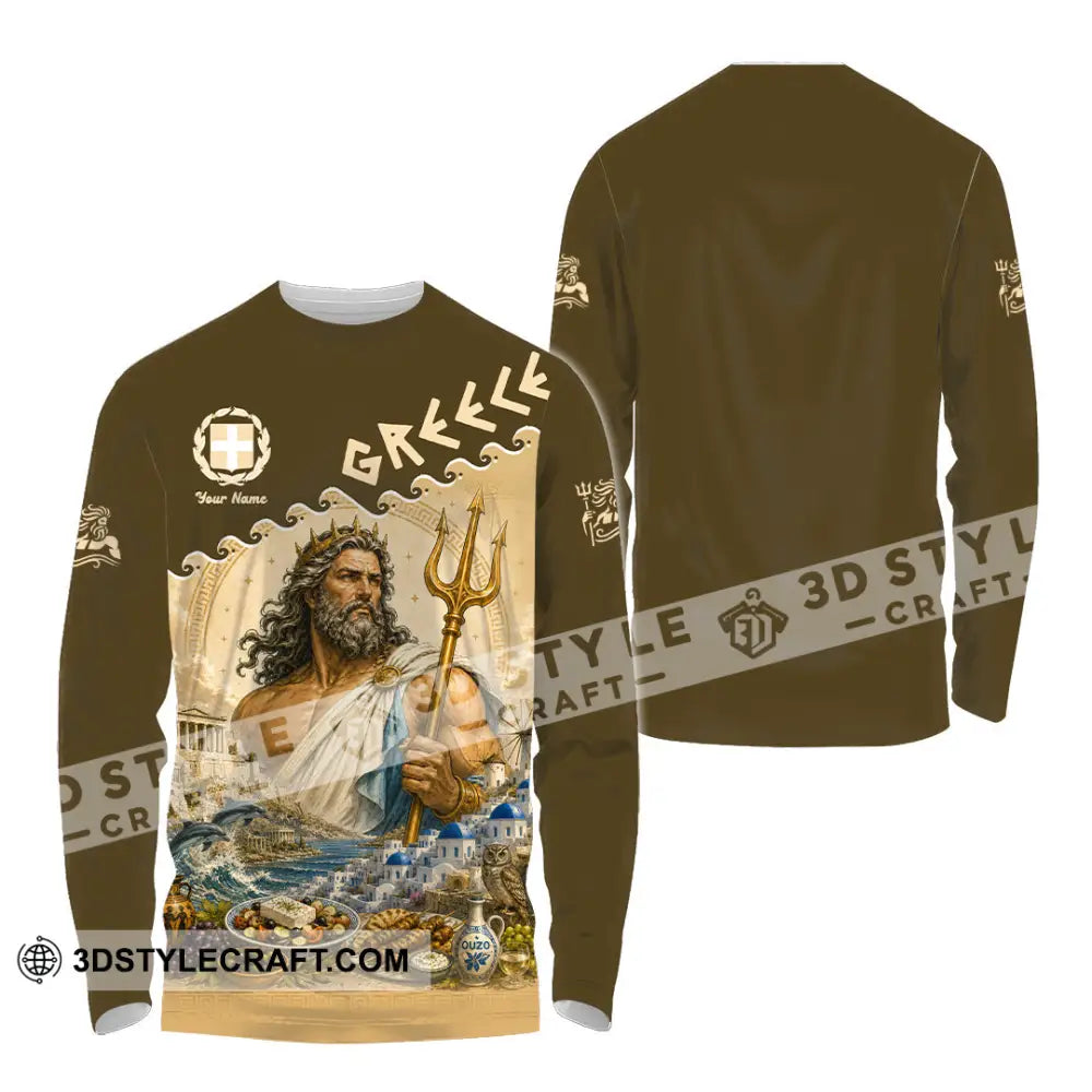 Unisex Shirt - Custom Greece Shirt - Long Sleeve Shirt / S - T-shirt