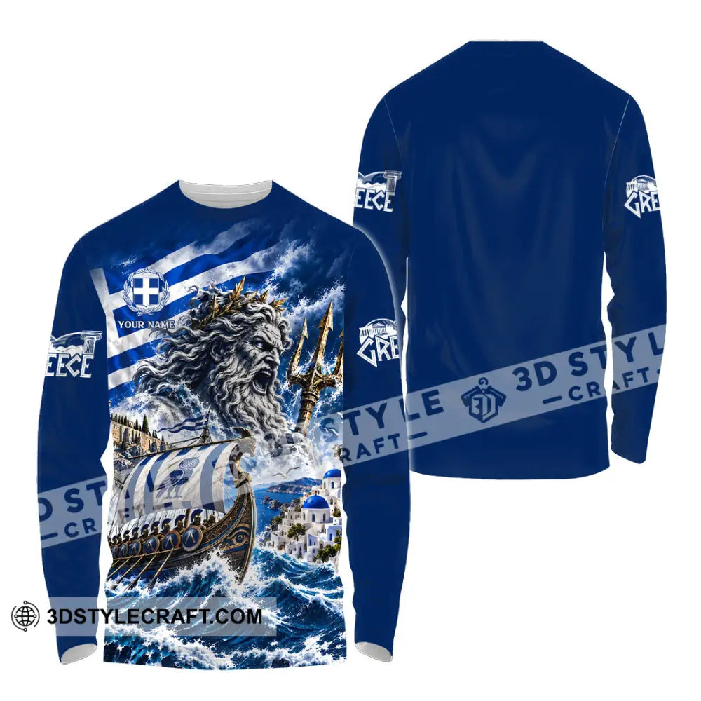 Unisex Shirt - Custom Greece Shirt - Long Sleeve Shirt / S - T-shirt